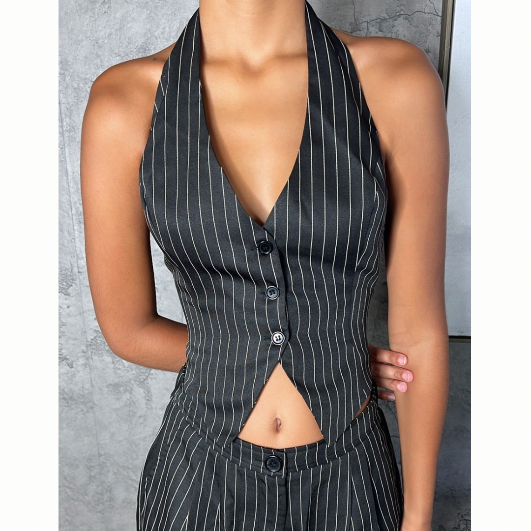 VEST WITH LONG PANTS STRIPE SET
