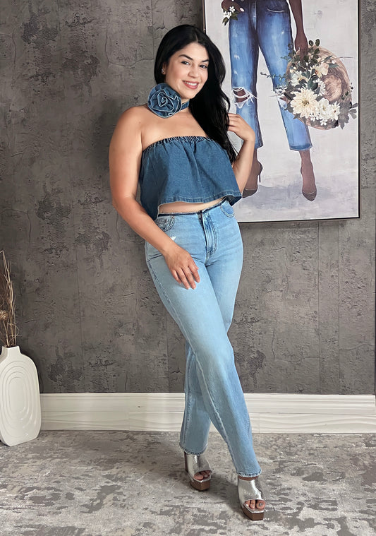 MIA’ DENIM TUBE TOP